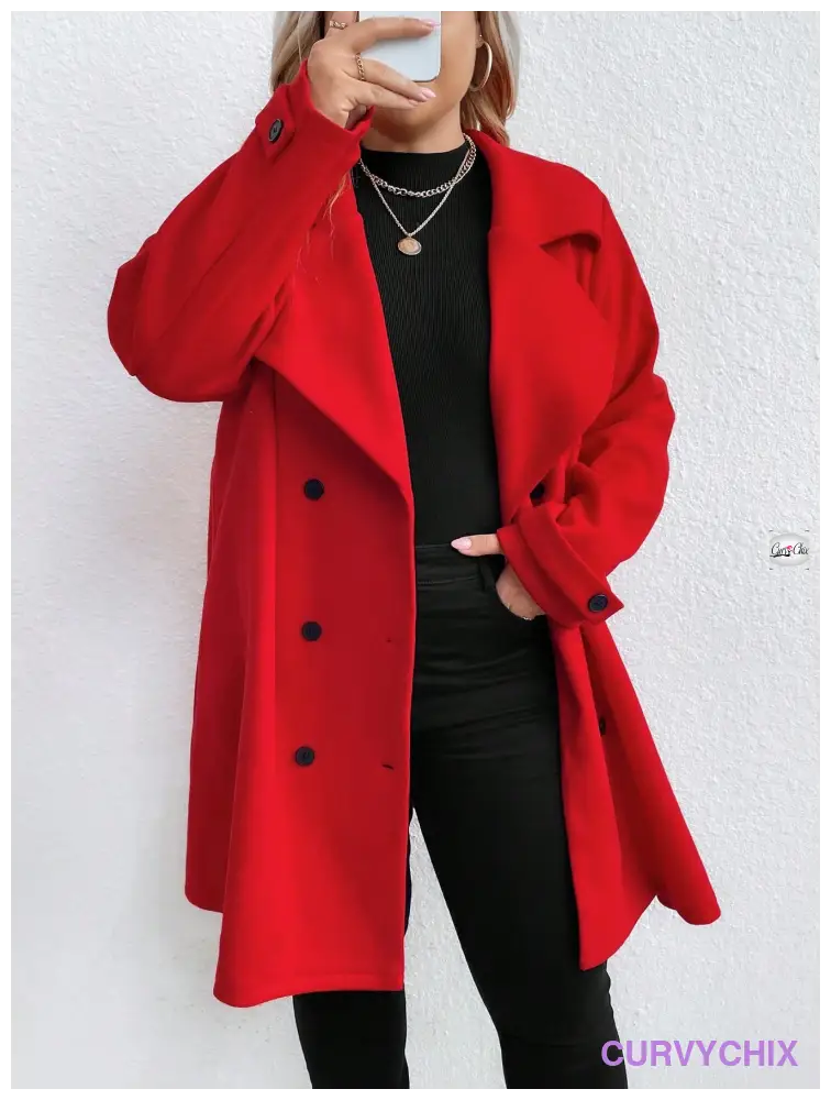 Plus Size Lapel Neck Long Sleeve Casual Jacket UK SIZES