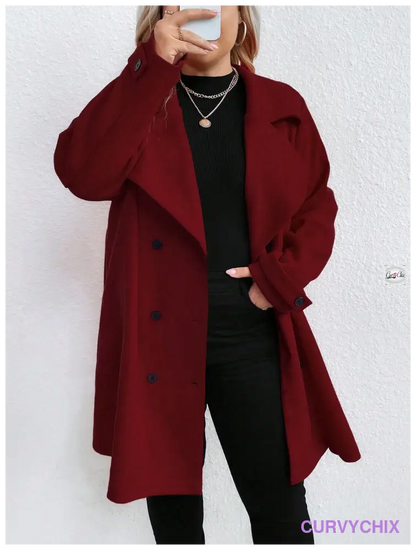 Plus Size Lapel Neck Long Sleeve Casual Jacket UK SIZES