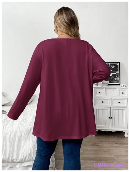 Plus Size Casual Long Sleeve Top UK SIZES 26-38 - T-shirts