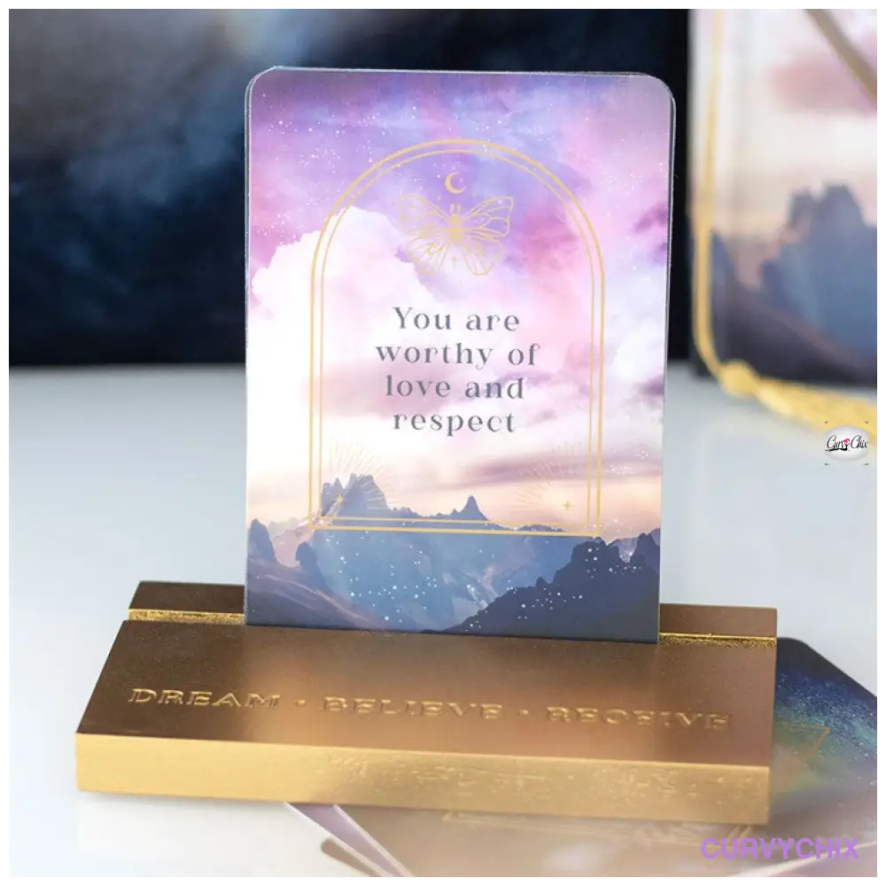 Ethereal Affirmation Cards Wooden Stand