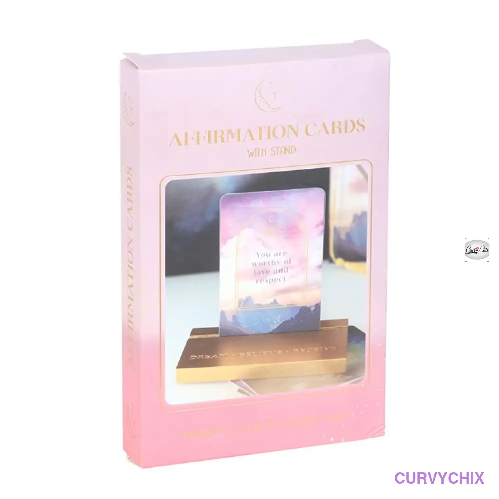 Ethereal Affirmation Cards Wooden Stand