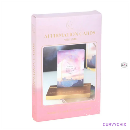 Ethereal Affirmation Cards Wooden Stand