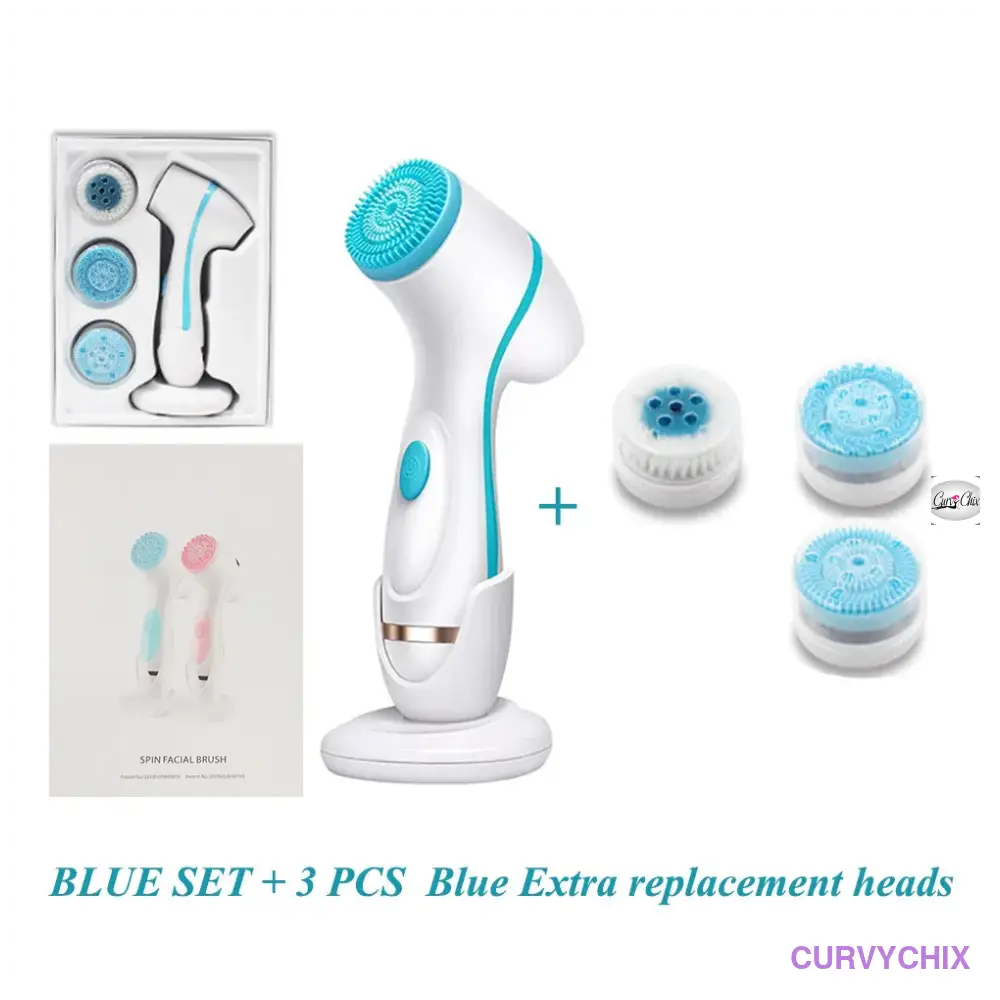 Facial Cleansing Brush Sonic Spin Set - Beauty & Health