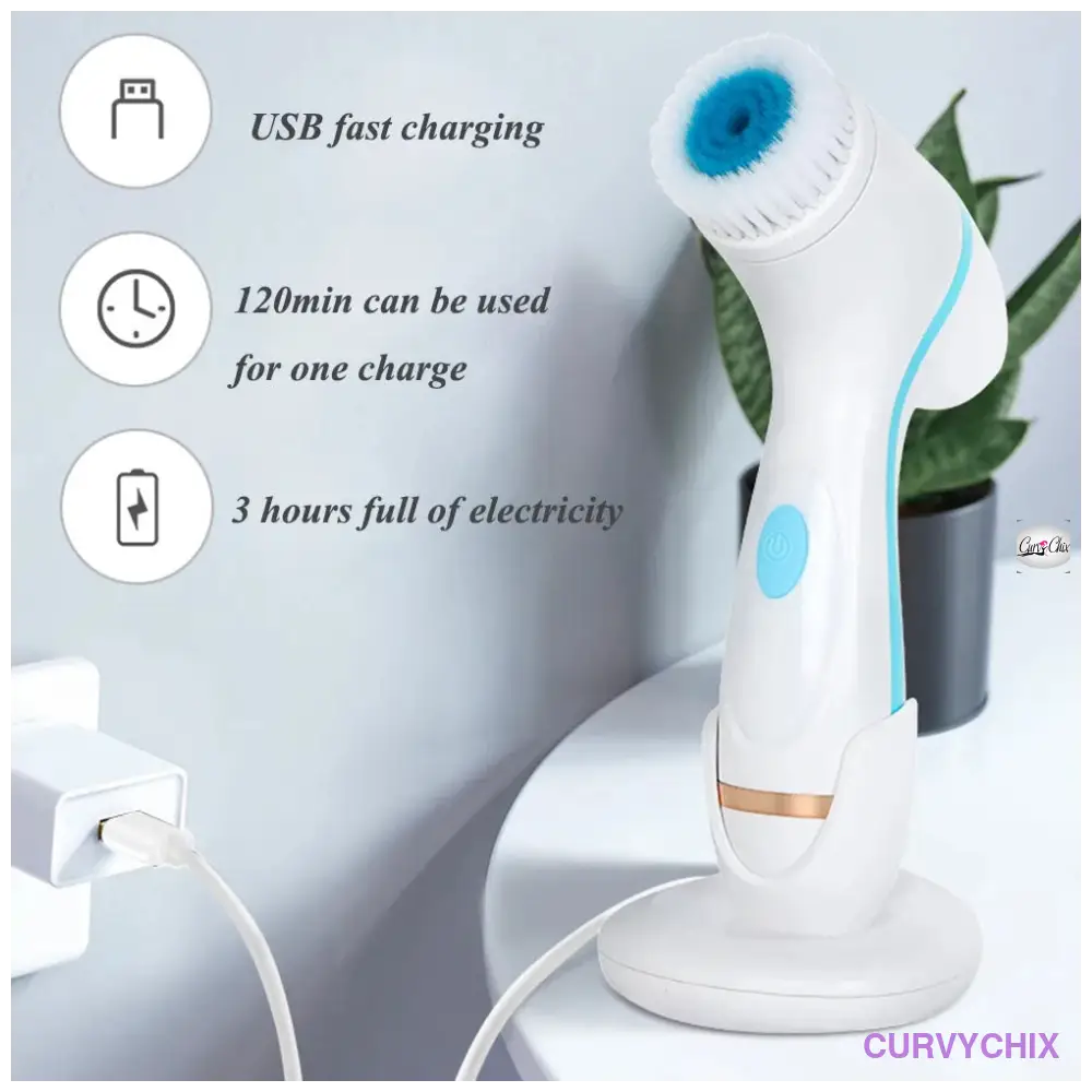 Facial Cleansing Brush Sonic Spin Set - Beauty & Health