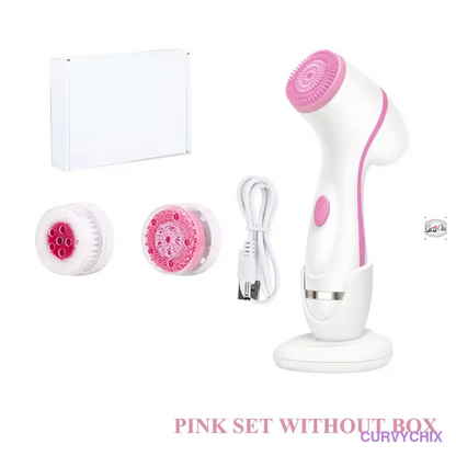 Facial Cleansing Brush Sonic Spin Set - Beauty & Health