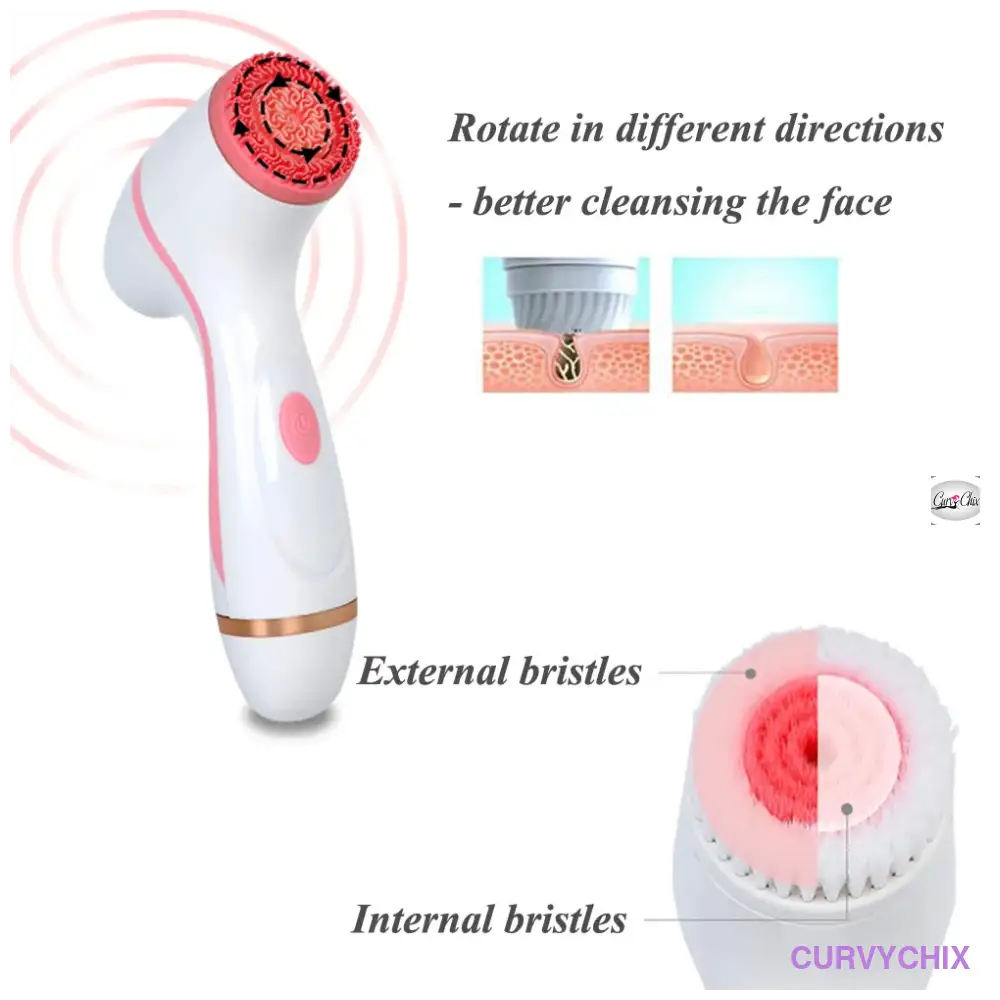 Facial Cleansing Brush Sonic Spin Set - Beauty & Health