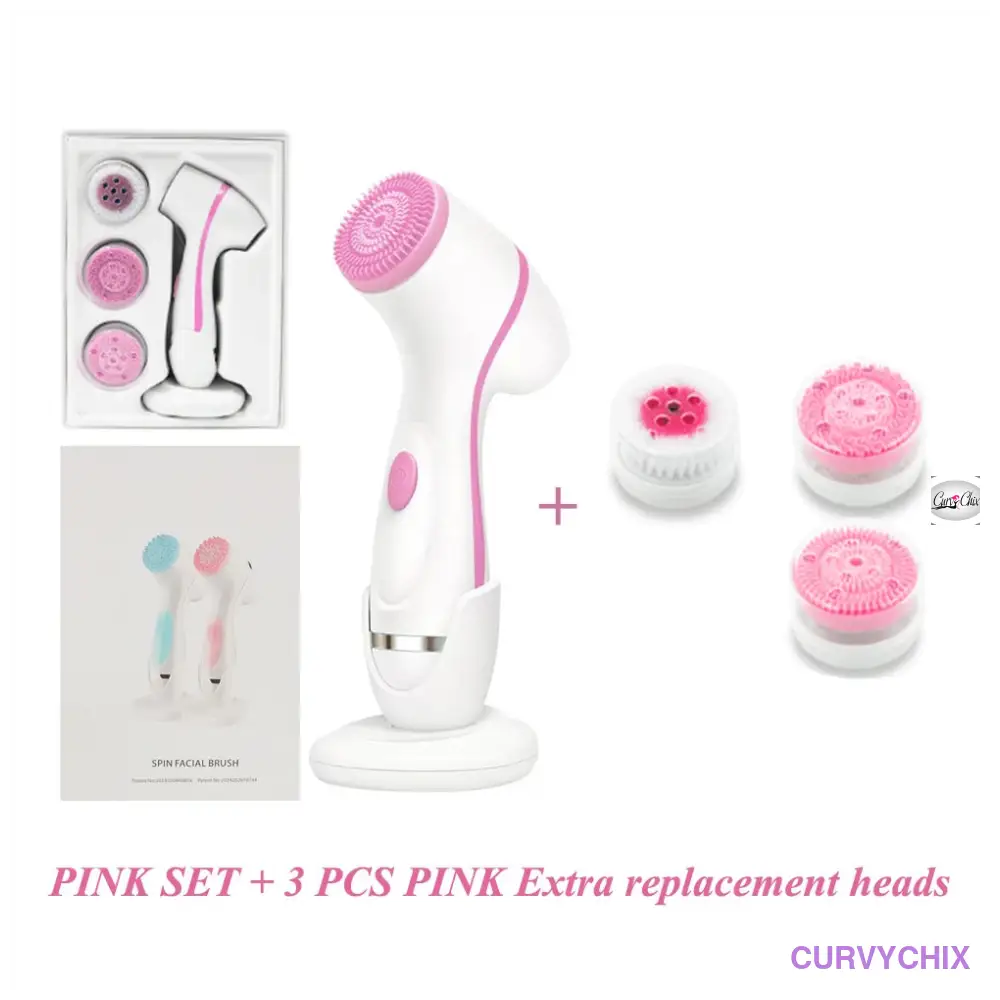 Facial Cleansing Brush Sonic Spin Set - Beauty & Health