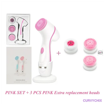 Facial Cleansing Brush Sonic Spin Set - Beauty & Health