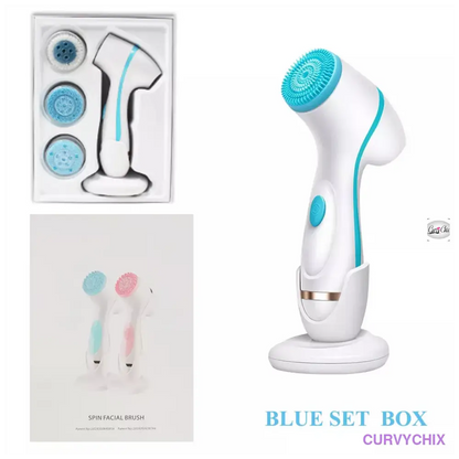 Facial Cleansing Brush Sonic Spin Set - Beauty & Health