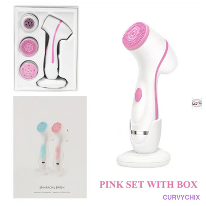 Facial Cleansing Brush Sonic Spin Set - Beauty & Health