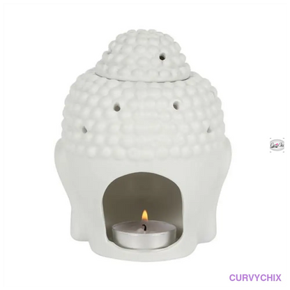 White Buddha Head Oil Burner