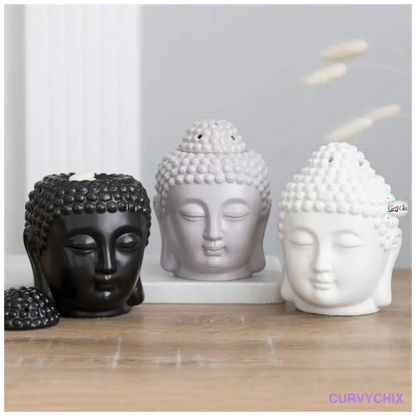 White Buddha Head Oil Burner